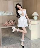 【2色】ミニドレス カワセクシー オフショルダー Aライン 気質 着痩せ 通勤 XH2-ZED886092GT513