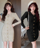 【4色】ミニドレス ニットドレス セクシー エレガント 気質 着痩せ 女子力 XH2-DD7590