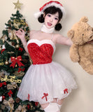 上下セット クリスマ コスプレ ベアトップ セクシー かわいい サンタ服 XH2-DML65