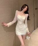 ミニドレス レース キャバドレス セクシー 肌見せ セクシー ナイトクラブ XH2-ZED88317DXH343B