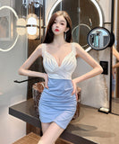 【4色】キャバドレス セクシー ミニドレス 谷間魅せ 非対称 XH2-DD4603