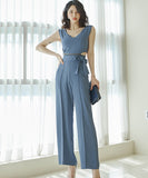 【2色】ワイドパンツ 新作 かわいい ゴージャス おしゃれ Vネック セクシー XH2-ZED880578E