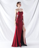 【6色】ロングドレス ナイトドレス ベアトップ 華奢感 スリート 宴会 演奏会 誕生日 XH2-YEY31902#