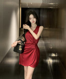 【2色】ミニドレス キャバドレス 谷間見せ 非対称 セクシー パーティー 指名 XH2-XKD-D355-5601-May20