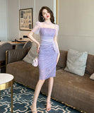 【手作り】膝丈ドレス キャバドレス 高品質 レース チュール エレガント 気質 XH2-JY20366