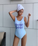 【3色】ビキニ かわいい 縞模様 モノキニ おしゃれ 海辺 水着 セクシー YH7-DP-A21764