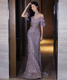 【手作り】ロングドレス キラキラ パーティー 誕生日 演奏会 宴会 マーメイド 高級感 XH2-YFTK7/7