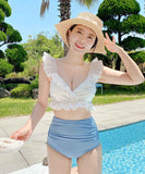 【2色】ビキニ 水着 モノキニ かわいい フリル ビーチ 旅行 XH7-XYX-Q2373