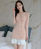 キャバドレス ミニドレス セクシー Vネック 秋新作 フリー 大人可愛い XH2-ZED882671BH506