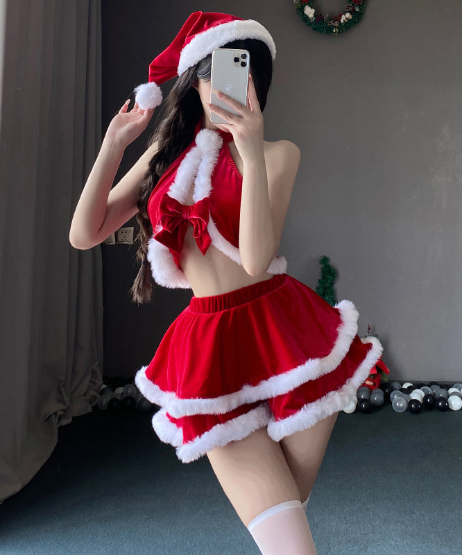 3点セット クリスマ コスプレ ベアトップ セクシー かわいい サンタ服 XH2-JXL-S49