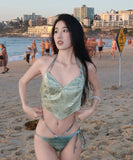 【3点セット】水着 ホルターネック ビキニ モノキニ セクシー 海辺 おしゃれ感 水着 着痩せ hot girl ビーチ　XH2-CF-WX3133