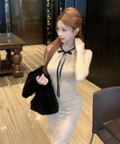 膝丈ドレス レース エレガント タイトドレス セクシー セレブ風 女子力 XH-XKD-D529-6369-Aug31