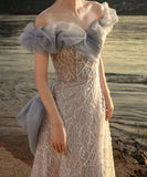 手作り バースデーロングドレス 宴会 パーティー 演奏会 オフショルダーフ キラキラ XH2-MBYD6.23