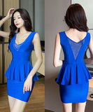 【2色】キャバドレス セクシー ミニドレス 谷間魅せ 指名 XH2-YLSE5708#