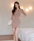 秋新作 ミニドレス エレガント 気質 タイトドレス セクシー XH2-ZED882508BH506