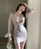 【2点セット】ミニドレス キャバドレス 谷間魅せ キャミソール 指名 セクシー お洒落 XH2-ZED889649GT347