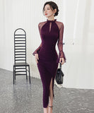 膝丈ドレスキャバドレスセクシーセレブ風通勤透明感エレガントXH2-ZED889687GT347