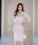 膝丈ドレス キャバドレス 千鳥格子 エレガント 気質 chic おしゃれ XH2-ZED886626BH506