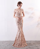 【4色】ロングドレス キラキラ パーティードレス オフショルダー お姫様 誕生日 演奏会 宴会 XH2-YEY1371#