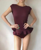 【2色】M-XXL モノキニ 水着 バックレス フリル ワンピース 着痩せ ビキニ海 露出控え カワセクシー ビーチ XH7-PB23