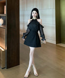 ミニドレス キャバドレス 気質 キラキラ エレガント おしゃれ Aライン 着痩せ XH2-DD7503