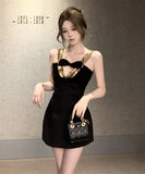 ミニドレス セクシー 谷間見せ リボン キラキラ party ナイトクラブ XH2-XKD-GR-34-2188-Apr13
