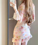 【4点セット】bikini ビキニ 水着 セクシー 花柄 かわいい 海辺 YH7-KSD24005