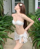 3点セット ビキニ 温泉 韓国っぽ 水着 着痩せ セクシー おしゃれ レース XH7-DP-A10065