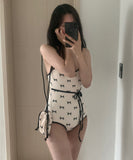 3色  ビキニ 温泉 セクシー モノキニ リボン 水着 かわいい温泉体型カバー XH7-YQ-HHB43XASNLL