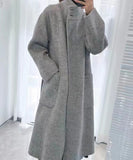 【4色】カシミヤ コート チェスターコート 高品質 オーバーサイズ ウール XH2-ZDM2309