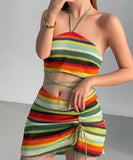 ビキニ モノキニ 縞模様 セクシー かわいい 着痩せ 水着  海辺 YH7-YZM5102