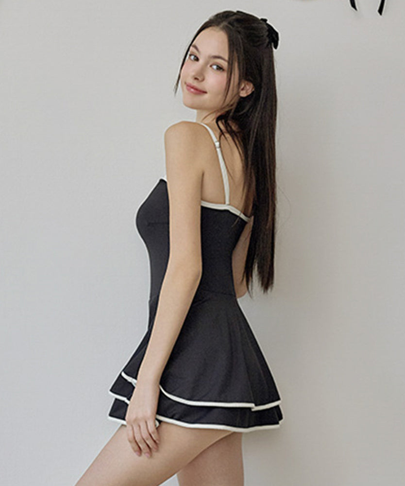 水着ビキニワンピースAライン体型カバー露出控え着痩せ気質フラワーカワセクシー XH7-DP-A32814