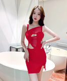 【4色】ミニドレス キャバドレス 谷間魅せ 指名 セクシー 肌見せ 男心を誘う XH2-DD4937