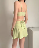 【3点セット】blue&green&pink ビキニセクシー水着モノキニビーチインスタ 話題　XH7-XCCL24-2