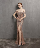 【7色】ロングドレス 高品質 キラキラ ナイトドレス 宴会 美足効果 演奏会 XH2-YEY18355#