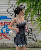 ビキニ水着ワンピースベアトップセクシースタイルアップ水着 レディース スカート付きワンピース 引き締め効果 着痩せ水着 XH7-DP-A33933