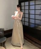 ロングドレスナイトクラブキャバドレスキラキラセクシーキャバクラ宴会パーティー着痩せ気質XH2-CD5-109-80450800