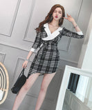 キャバドレス 秋新作 ミニドレス セクシー Vネック 小顔効果 谷間魅せ XH2-ZED882265BH506