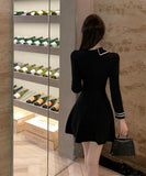 ミニドレス Aライン 着痩せ 気質 リボン エレガント おしゃれ 袖付き 韓国っぽ 大人可愛い XH2-ZED881173DXH348B