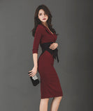 キャバドレス Vネック セクシー 通勤 エレガント 膝丈ドレス XH2-ZED889113N14