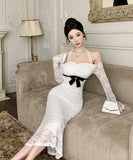 ロングドレス レース ホルターネック マーメイドドレス エレガント カワセクシー オフショルダーXH2-CD7-238-85950530