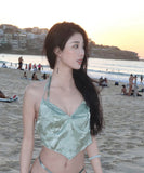 【3点セット】水着 ホルターネック ビキニ モノキニ セクシー 海辺 おしゃれ感 水着 着痩せ hot girl ビーチ　XH2-CF-WX3133