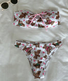 【3点セット】可愛いカートゥーンプリント付き レディース用スイムウェア  XH7-DP-A33935