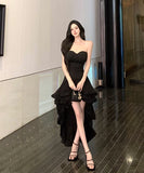 キャバドレス ベアトップ フリル カワセクシー パーティー 大人可愛い おしゃれ ナイトクラブ XH2-CD5-109-81160750