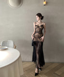 キャバドレス レース セクシー 膝丈ドレス カワセクシー 指名 気質 透明感 肌見せ XH2-ZED882417DXH437