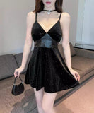 【2色】ミニドレス キャバドレス Aライン 谷間見せ キラキラ セクシー 指名 キラキラ XH2-DD7341