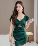 【2色】キャバドレス セクシー ミニドレス 谷間魅せ 指名 XH2-YZY-Y119