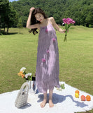 ワンピース ロングドレス サンドレス 立体花 かわいい ロマンチック YH2-QJ9750