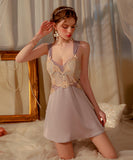 セクシー ルームウェア パッド付き エロかわいい パジャマ レース 谷間魅せ XH8-GR2682