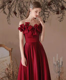 ロングドレス ベアトップ フラワー カラードレス 高級感 ウェディングドレス 宴会 演奏会　XH2-MBYD-6.1